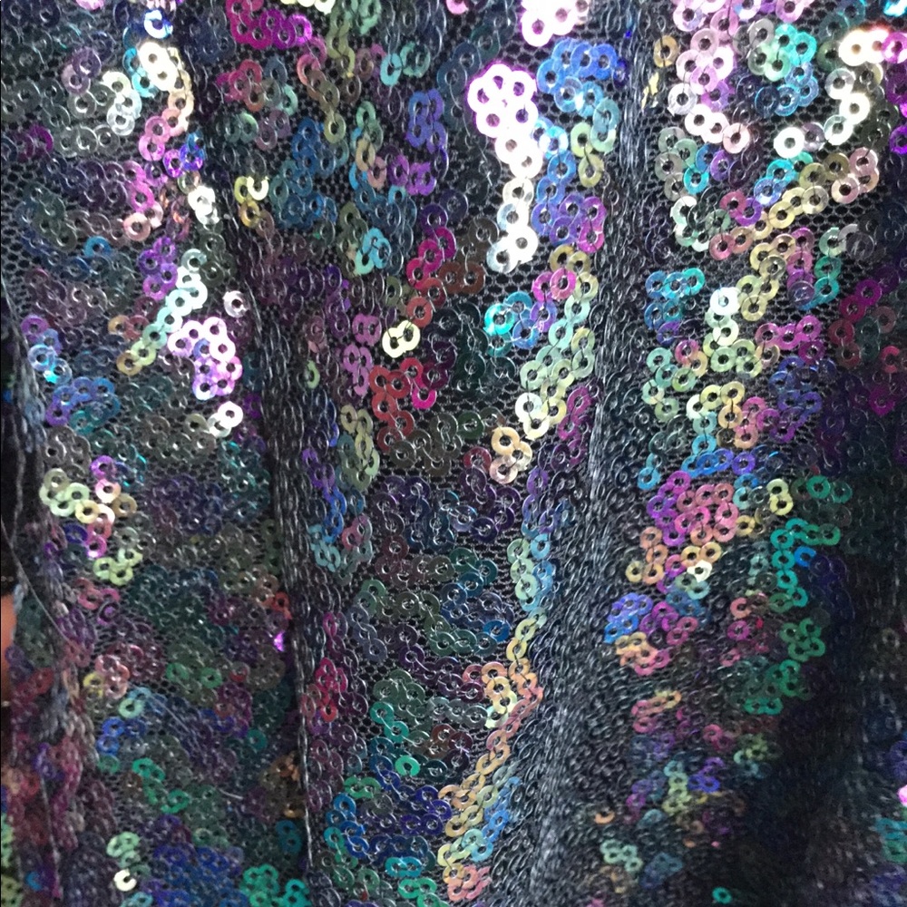 Zara Girls Sequin Skirt w/Varsity Stripe Waistband - Picture 3 of 7